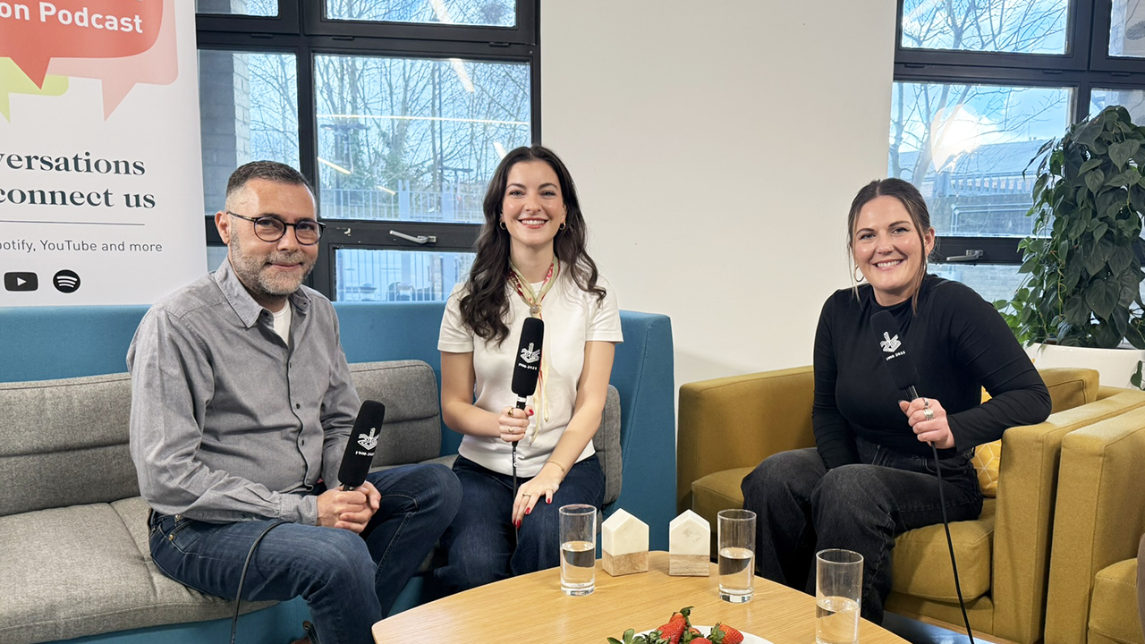 Hosts Mihalis and Meg with Clarion colleagues Ella and John